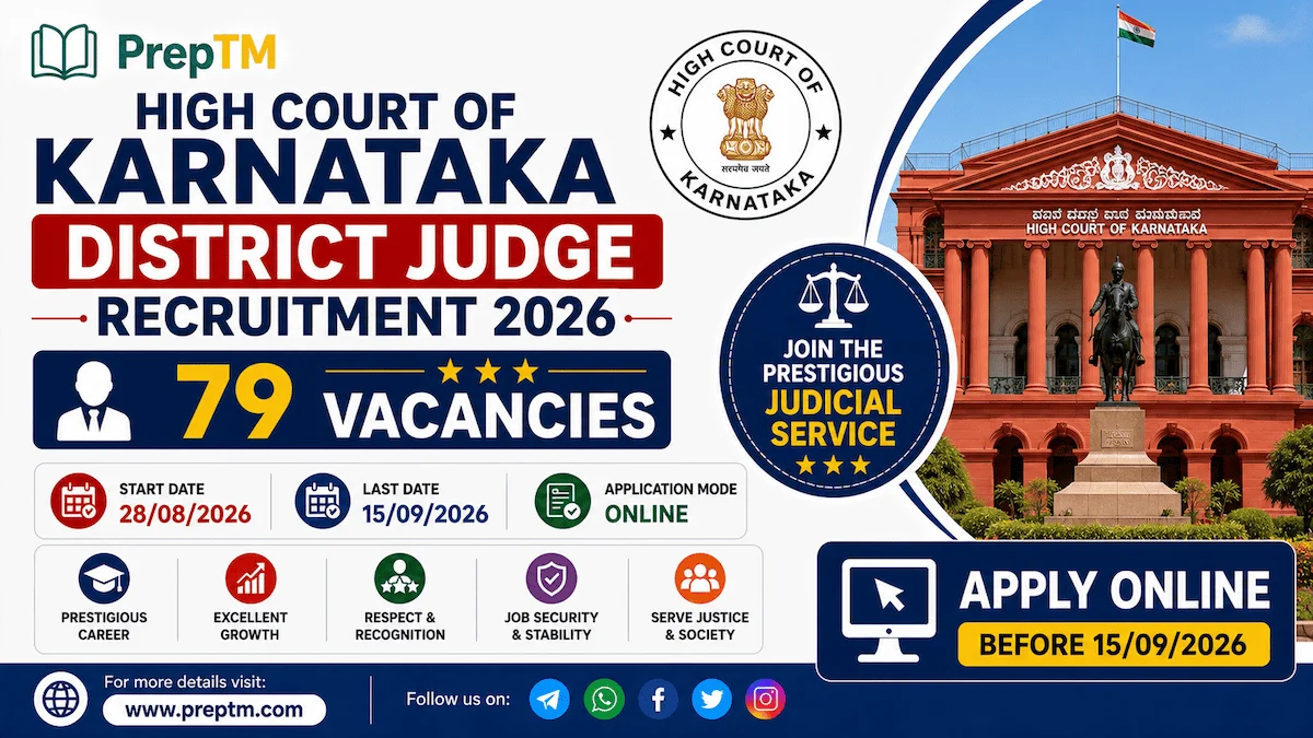 High Court of Karnataka District Judge Recruitment 2026: 79 Posts, Apply by 15 Sep